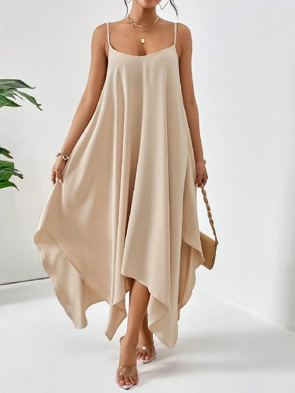 Scoop Neck Midi Cami Dress Elegant Floral Midi Dress