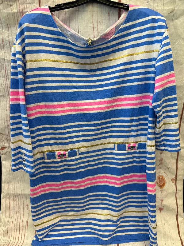 Striped Dress Casual Midi Lilly Pulitzer, Size L Fashionable Polka Dot Midi Dress