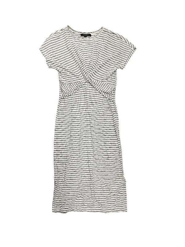 Striped Pattern Dress Casual Midi All Saints, Size M Fashionable A-Line Midi Dress