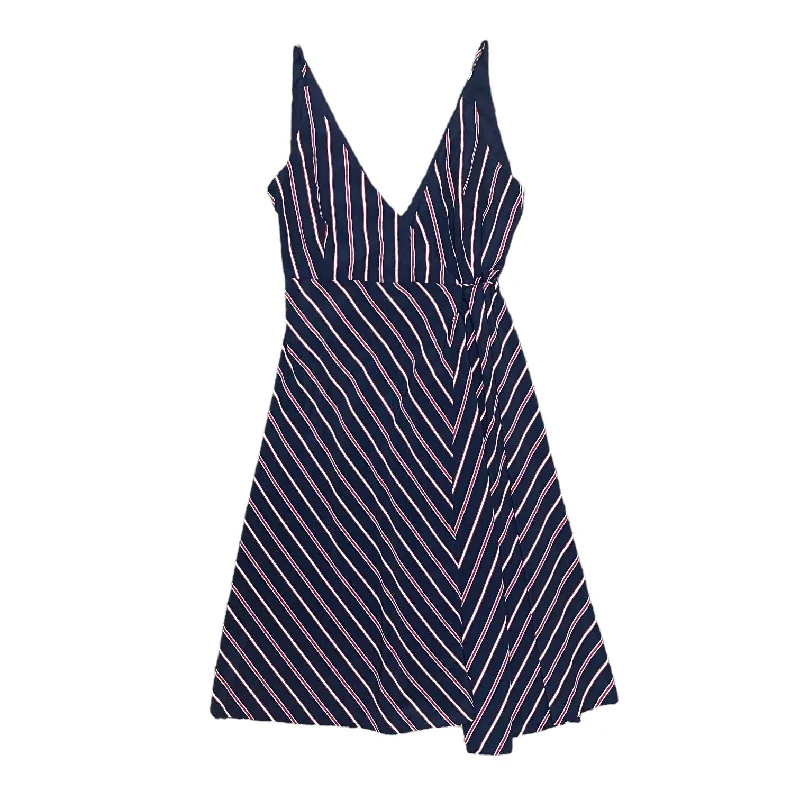 Striped Pattern Dress Casual Midi Lumiere, Size L Cozy Ribbed Knit Midi Dress