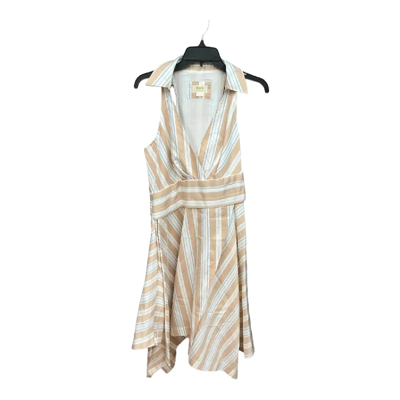 Striped Pattern Dress Casual Midi Maeve, Size L Fashionable Polka Dot Midi Dress