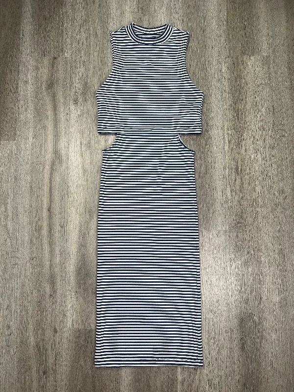 Striped Pattern Dress Casual Midi Top Shop, Size S Fashionable Polka Dot Midi Dress