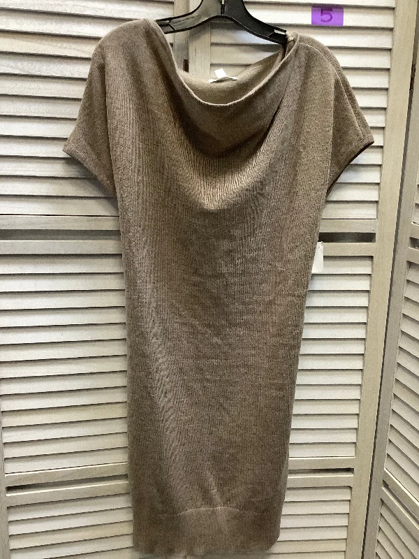 Taupe Dress Casual Midi New York And Co, Size Xl Fashionable High-Neck Midi Dress