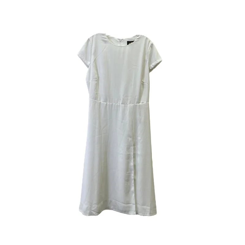 White Dress Casual Midi By Cme, Size: 14 Cozy A-Line Midi Dress