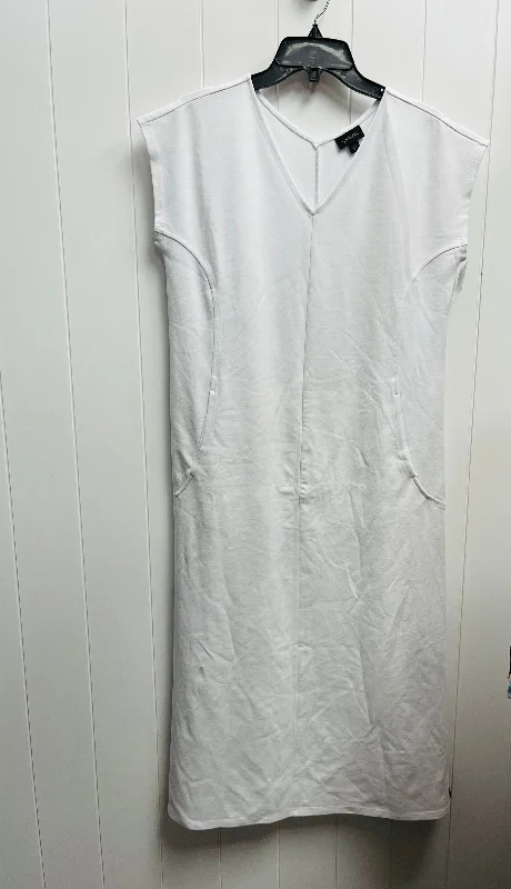 White Dress Casual Midi J. Jill, Size S Comfortable Floral Print Midi Dress