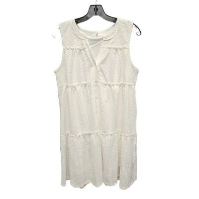White Dress Casual Midi Maurices, Size M Trendy Square Neck Midi Dress
