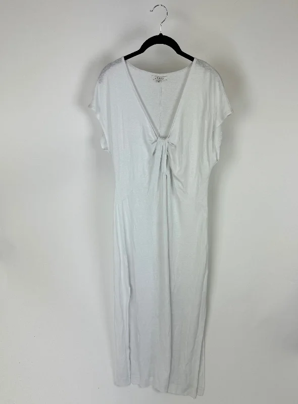 White Midi Cover Up Dress- Size 2/4 Fashionable Plaid Midi Dress