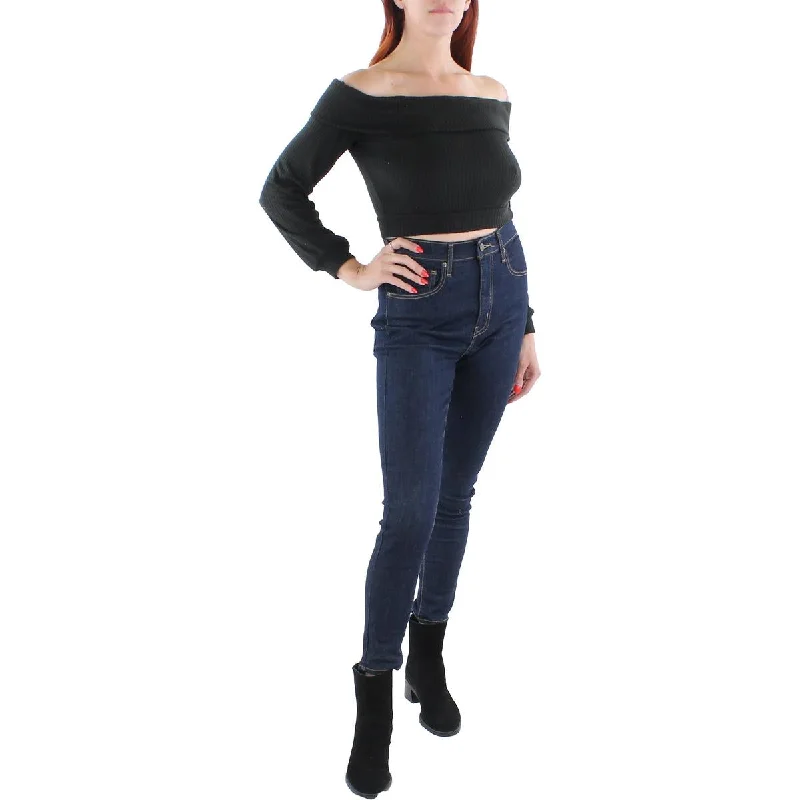 Kingston Grey Womens Juniors ` Knit Off-The-Shoulder Pullover Sweater Besom Neck Pullover Kingston Grey Womens Juniors ` Knit Off-The-Shoulder Pullover Sweater Besom Neck Pullover