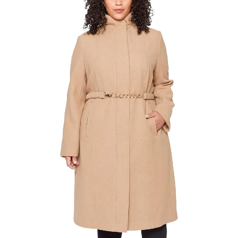 Vince Camuto Womens Plus Chain Long Walker Coat Peter Pan Collar Cowl Neck Turtleneck Vince Camuto Womens Plus Chain Long Walker Coat Peter Pan Collar Cowl Neck Turtleneck
