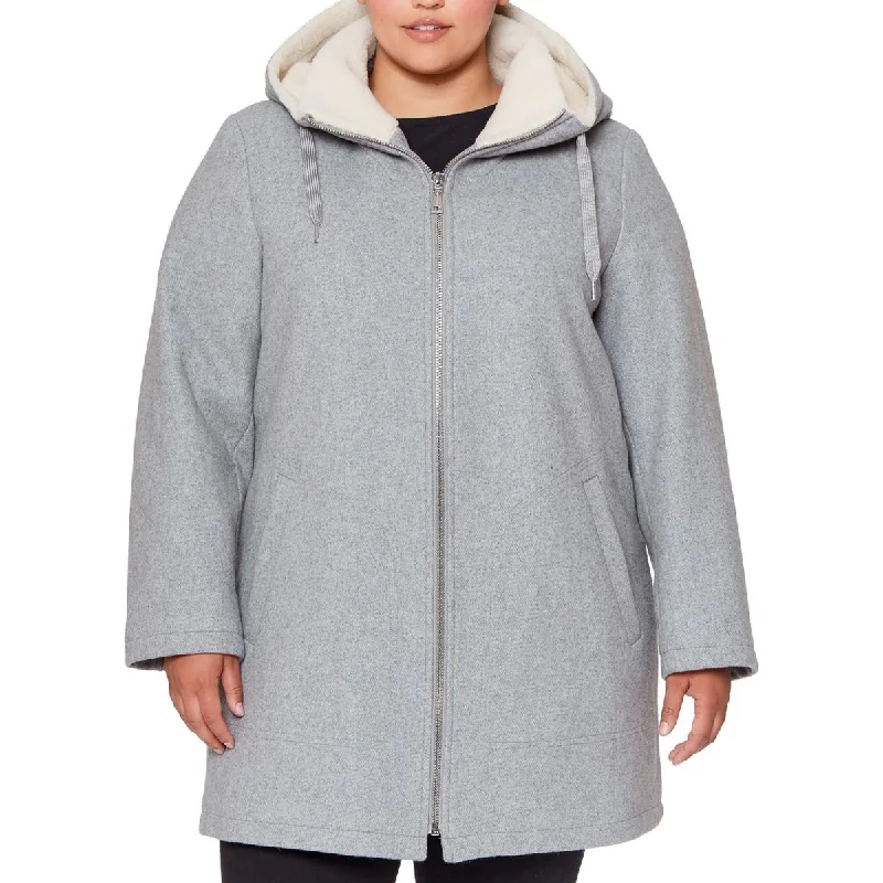 Vince Camuto Womens Plus Wool Hooded Walker Coat Shawl Collar Notch Collar Lapel Collar Vince Camuto Womens Plus Wool Hooded Walker Coat Shawl Collar Notch Collar Lapel Collar