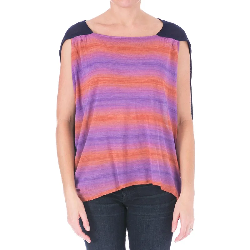 Elizabeth and James Womens Space Sky Knit Hi-Low Pullover Top Asymmetrical Neck Pullover Elizabeth and James Womens Space Sky Knit Hi-Low Pullover Top Asymmetrical Neck Pullover