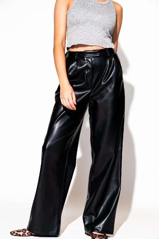 Told My Mom About You Buttery Soft Vegan Leather Trousers in Black Trousers Review Highly Told My Mom About You Buttery Soft Vegan Leather Trousers in Black Trousers Review Highly